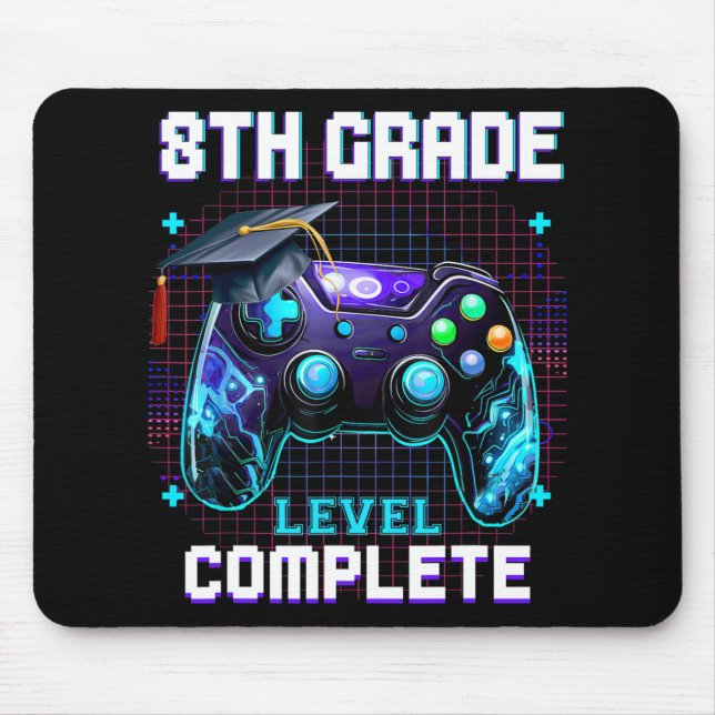 Day Of 8th Grade Level Complete Graduation Him Boy Mouse Mat (Front)