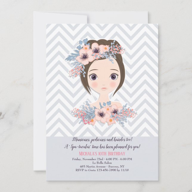 Day of Beauty Birthday Party Invitations (Front)