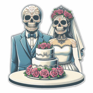  day of dead Art Skeleton Bride And Groom Wedding