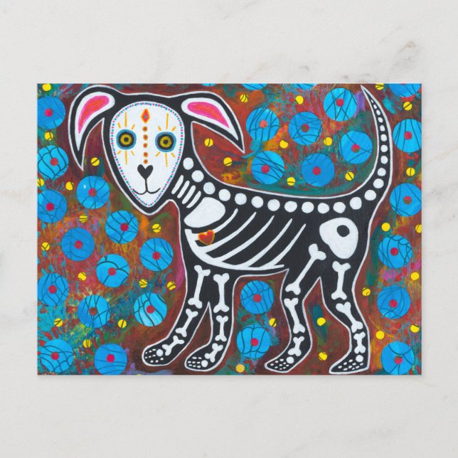 Day of Dead Dog Postcard (Front)