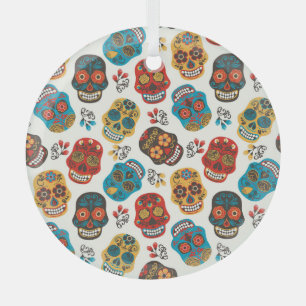 Day of Dead, seamless pattern. Glass Tree Decoration