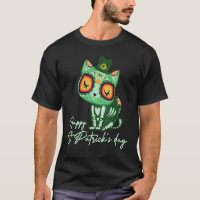 Day Of Dead Sugar Skull Cat Leprechaun Hat St Patr