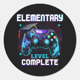 Day Of Elementary Level Complete Graduation Him Bo Classic Round Sticker