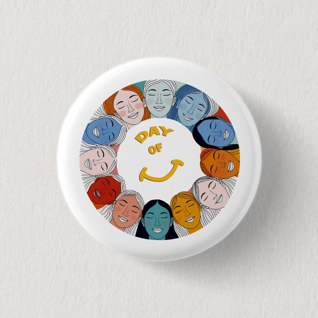 Day of Happiness  3 Cm Round Badge (Front)