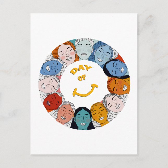 Day of Happiness  Holiday Postcard (Front)