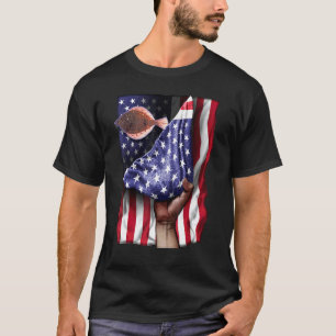 Day Of Independence Us Flag Flounder T-Shirt