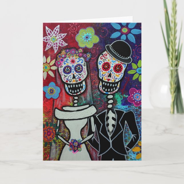 Day of los Muertos Wedding Card (Front)