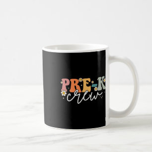 Day Of Pre K Crew Groovy Back To School Teacher Coffee Mug