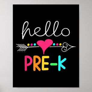 Day Of Pre K Hello Back To School Teacher  Poster