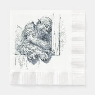 Day of Rest - Young Ape Gorilla Napkin