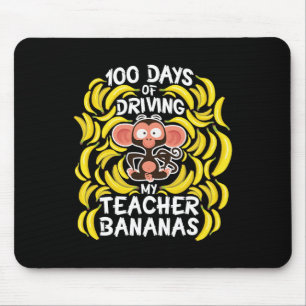 Day Of School 100 Days Of Driving My Teacher Banan Mouse Mat