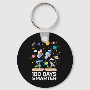 Day Of School 100 Days Smarter Books Space Lover G Key Ring