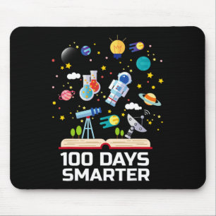 Day Of School 100 Days Smarter Books Space Lover G Mouse Mat
