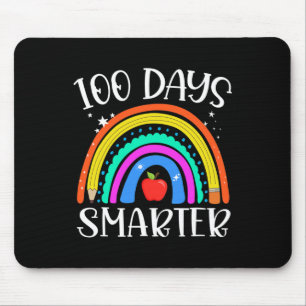 Day Of School 100 Days Smarter Teacher And Student Mouse Mat