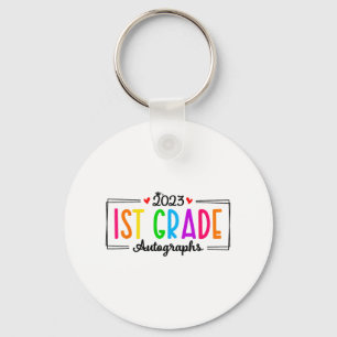 Day Of School 2023 Autograph 1st Grade Graduation Key Ring