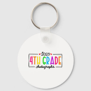 Day Of School 2023 Autograph 4th Grade Graduation  Key Ring