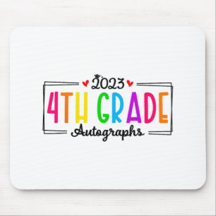 Day Of School 2023 Autograph 4th Grade Graduation Mouse Mat