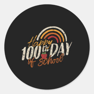 Day Of School 2025 Teacher 100 Days Of School Classic Round Sticker
