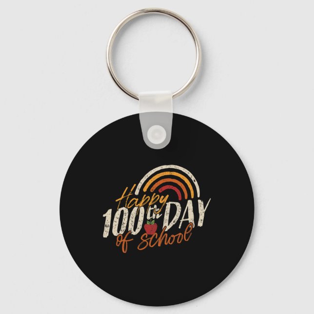 Day Of School 2025 Teacher 100 Days Of School  Key Ring (Front)