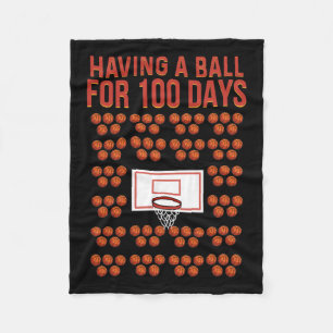 Day Of School Basketball Fleece Blanket