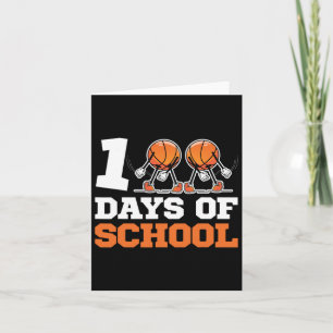 Day Of School Basketball Kids 100 Days Of School 1 Card