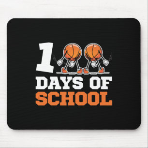 Day Of School Basketball Kids 100 Days Of School 2 Mouse Mat