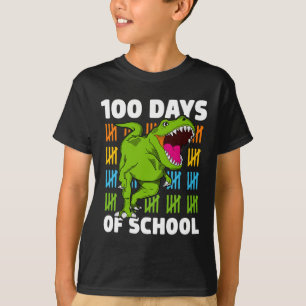 Day Of School Boys Kids Dino 100 Days Dinosaur T-r T-Shirt