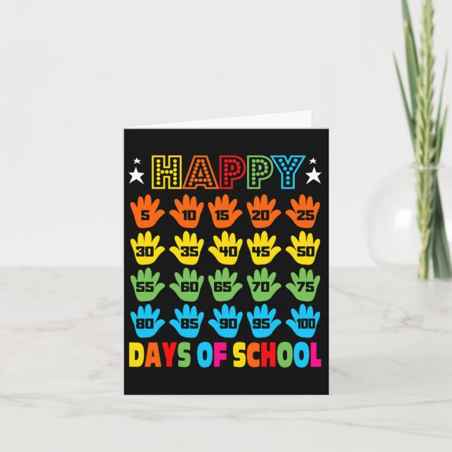 Day Of School Costume For Kids Girls Boys 100 Days Card (Front)