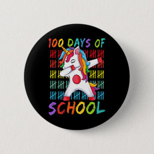 Day Of School Dabbing Unicorn 100 Magical Days Kid 6 Cm Round Badge