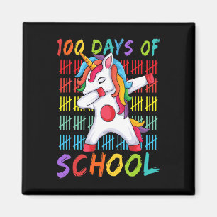 Day Of School Dabbing Unicorn 100 Magical Days Kid Magnet