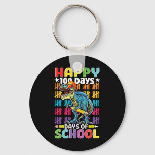 Day Of School Dino Kids Happy 100 Days Dinosaur T- Key Ring