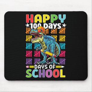 Day Of School Dino Kids Happy 100 Days Dinosaur T- Mouse Mat