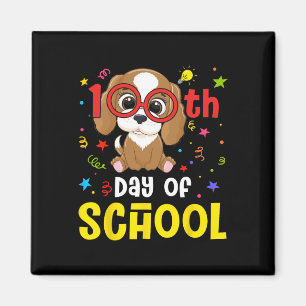 Day Of School Dog Cute 100 Days Student Teacher  Magnet