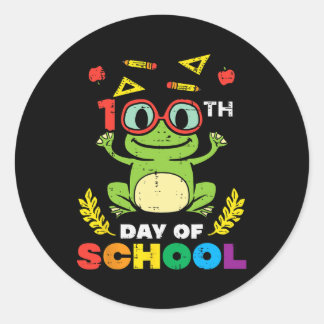 Day Of School Frog 100 Days Smarter Teacher Kids G Classic Round Sticker