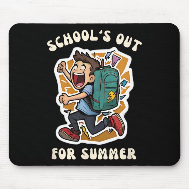 Day Of School - Funny School's Out For Summer Teac Mouse Mat (Front)
