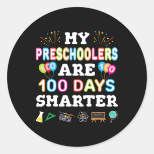 Day Of School Gift For Preschool Teacher Classic Round Sticker