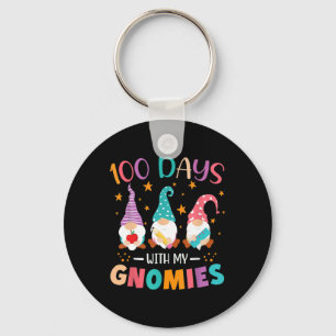 Day Of School Gnome Teachers Students 100 Days Sma Key Ring