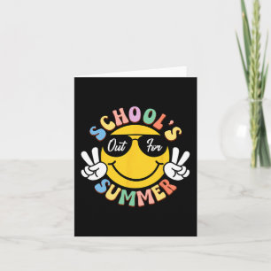 Day Of School Graduation Groovy Schools Out For Su Card