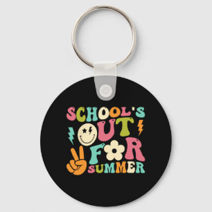 Day Of School Groovy Schools Out For Summer Teache Key Ring