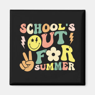 Day Of School Groovy Schools Out For Summer Teache Magnet