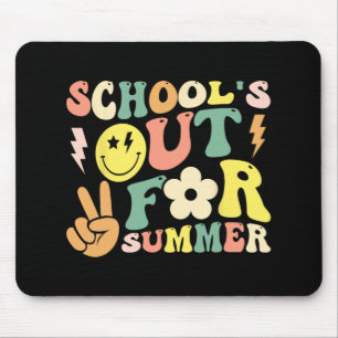 Day Of School Groovy Schools Out For Summer Teache Mouse Mat