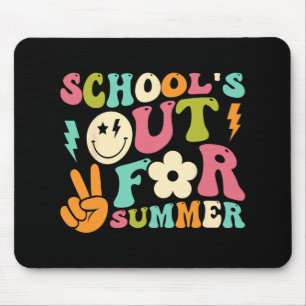 Day Of School Groovy Schools Out For Summer Teache Mouse Mat