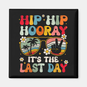 Day Of School Hello Summer Teacher Groovy Women Ki Magnet