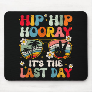 Day Of School Hello Summer Teacher Groovy Women Ki Mouse Mat
