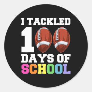 Day Of School Kids Football  Classic Round Sticker
