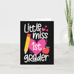 Day Of School Little Miss 1st Grader Girls  Card