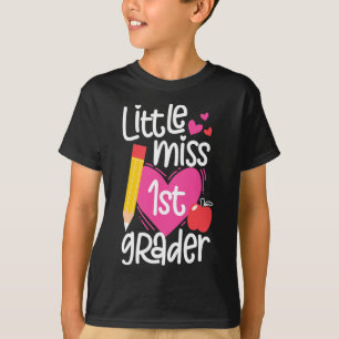 Day Of School Little Miss 1st Grader Girls T-Shirt