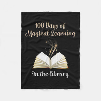 Day Of School Magical Library Learning Adventure  Fleece Blanket