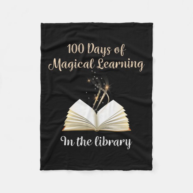 Day Of School Magical Library Learning Adventure  Fleece Blanket (Front)