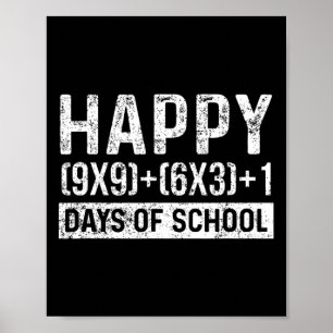 Day Of School Math Teacher Student Vintage Poster